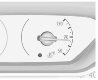 Indicador da temperatura do líquido de arrefecimento do motor